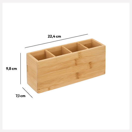 Organizador P/Baño De Bambú 22x7x9.8Cm