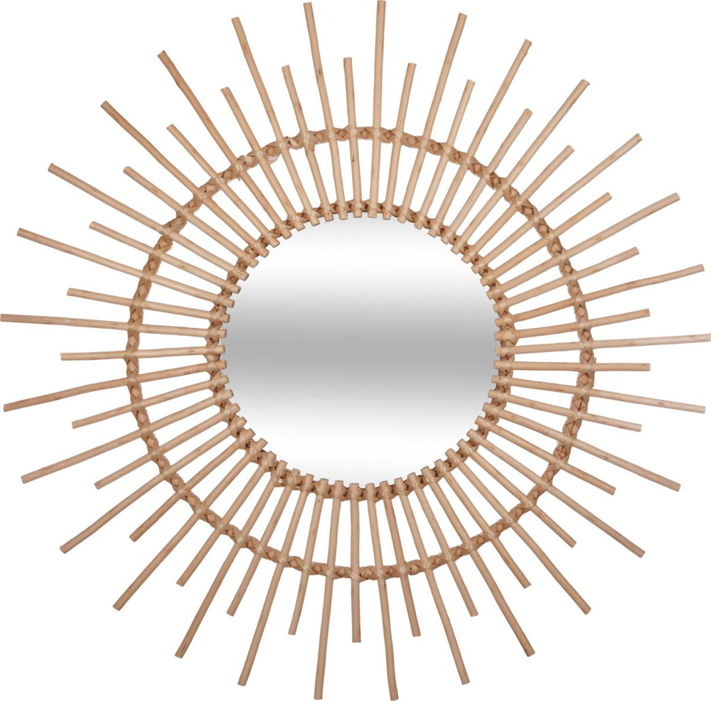 Espelho De Parede Bege Rattan 76cm