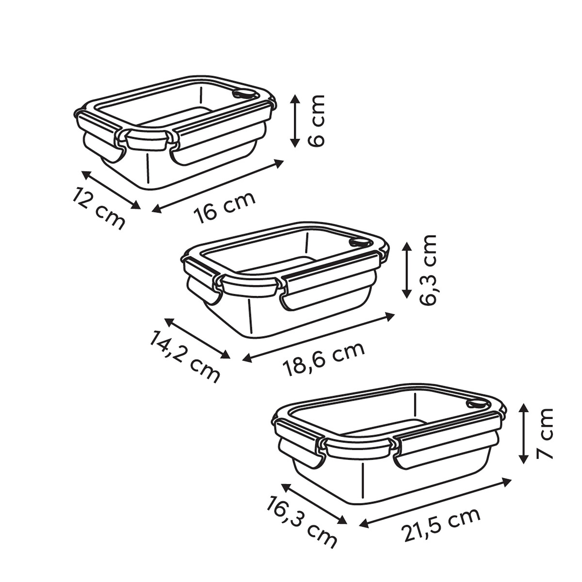 Set 3 herm&eacute;ticos CLIPEATPLUS