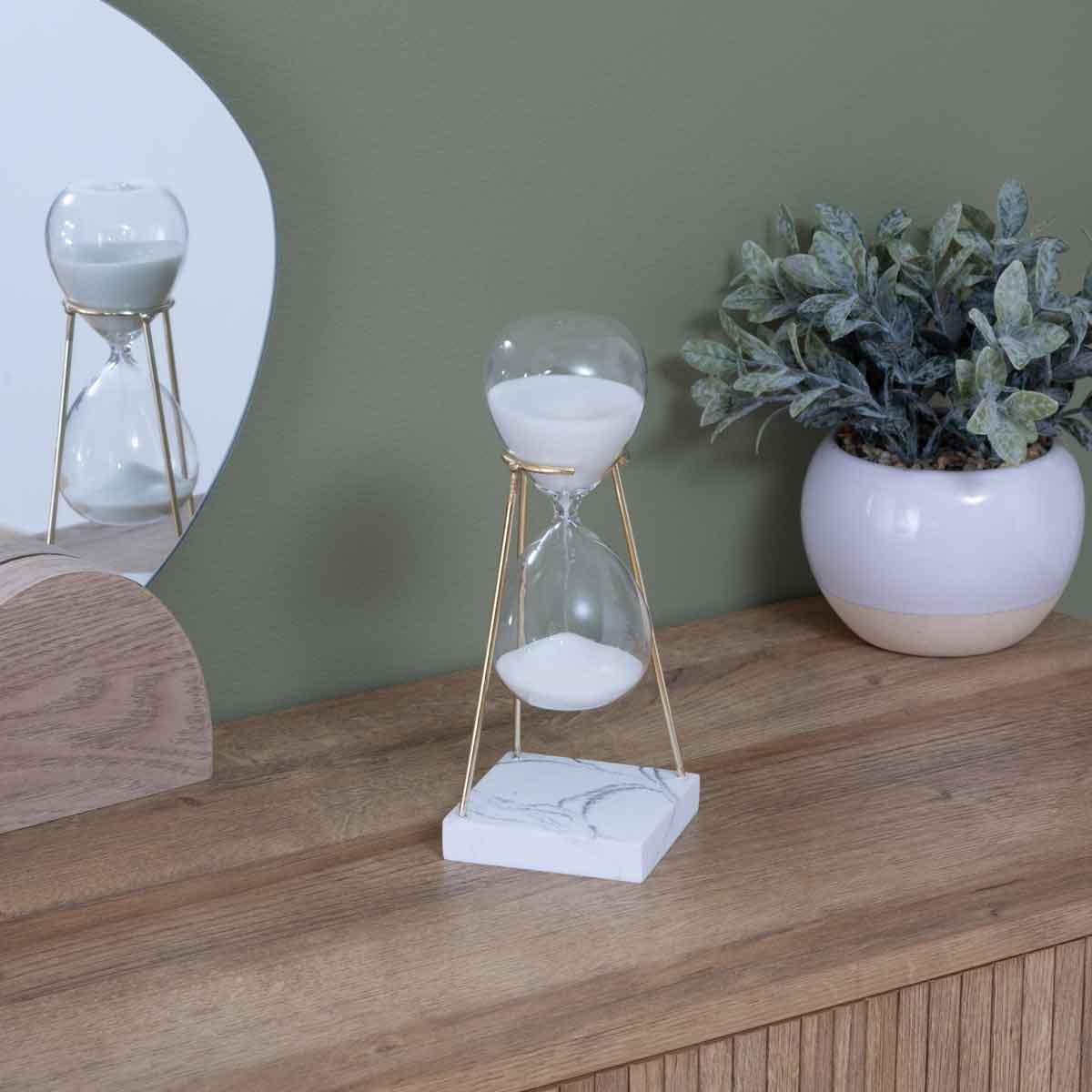 Reloj de arena de cristal decorativo OLEN 21cm