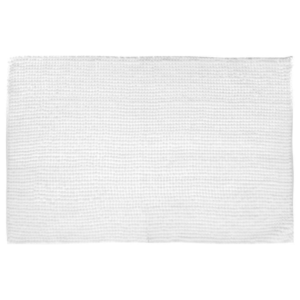 Alfombra de ba&ntilde;o chenilla blanca 50x80cm