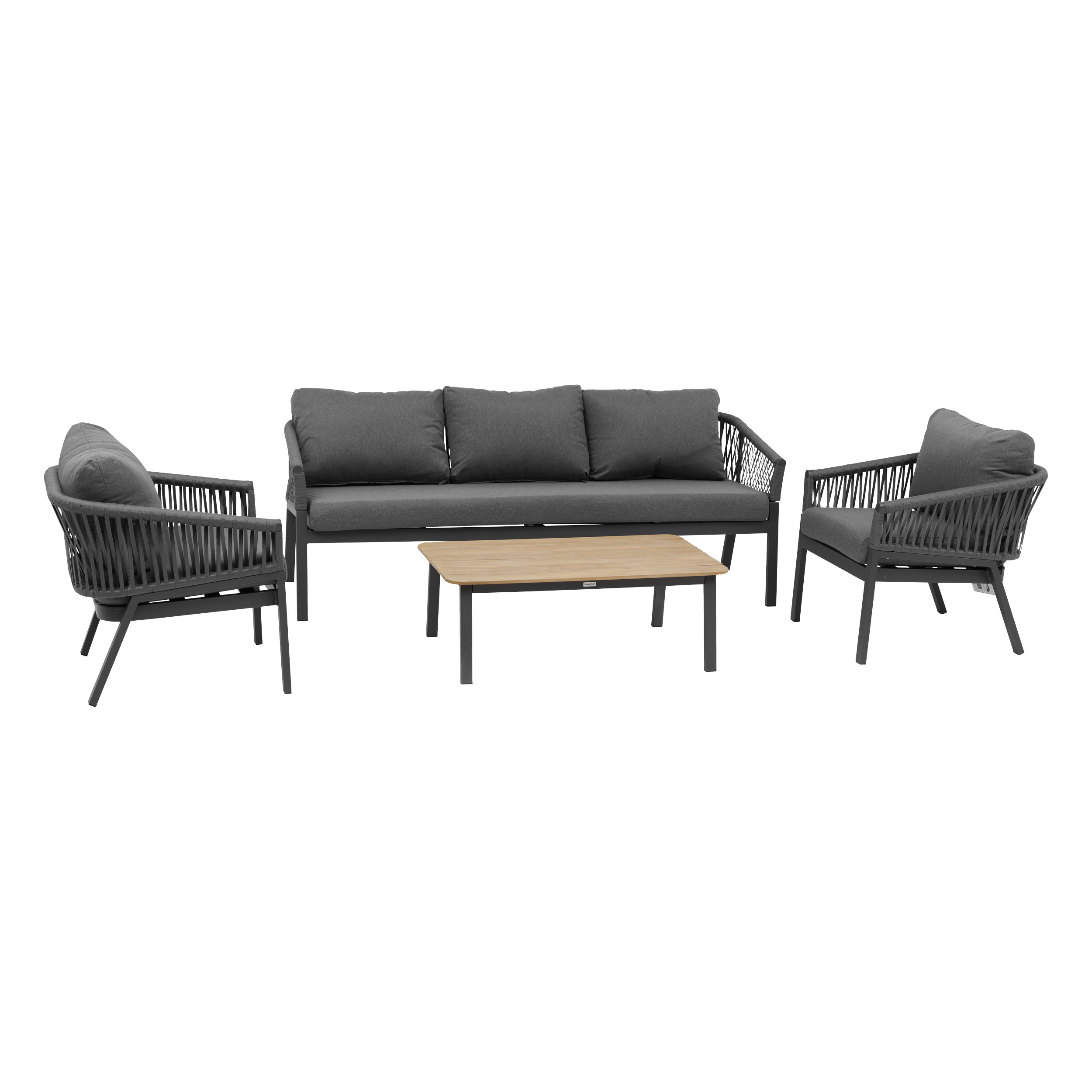 Juego de jardín ORIENGO gris oscuro