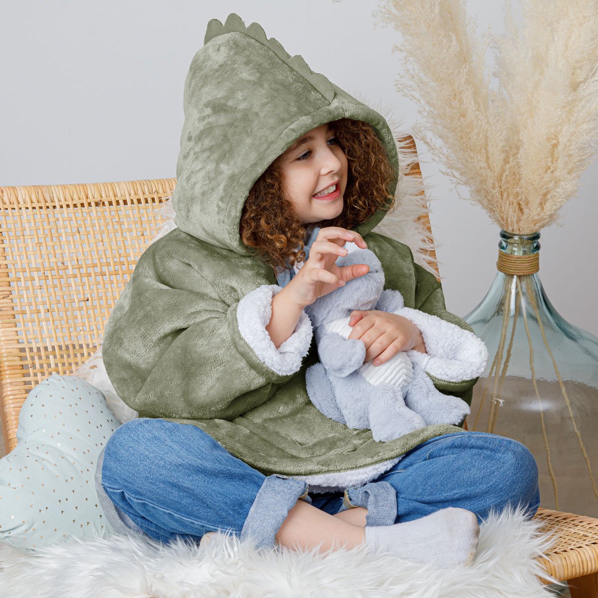 Manta Sudadera Capucha Dino 60x95Cm