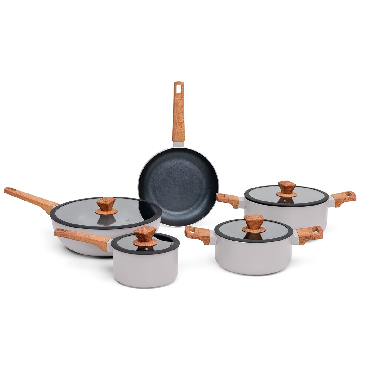 Bater&iacute;a de cocina WILD gris 5 piezas