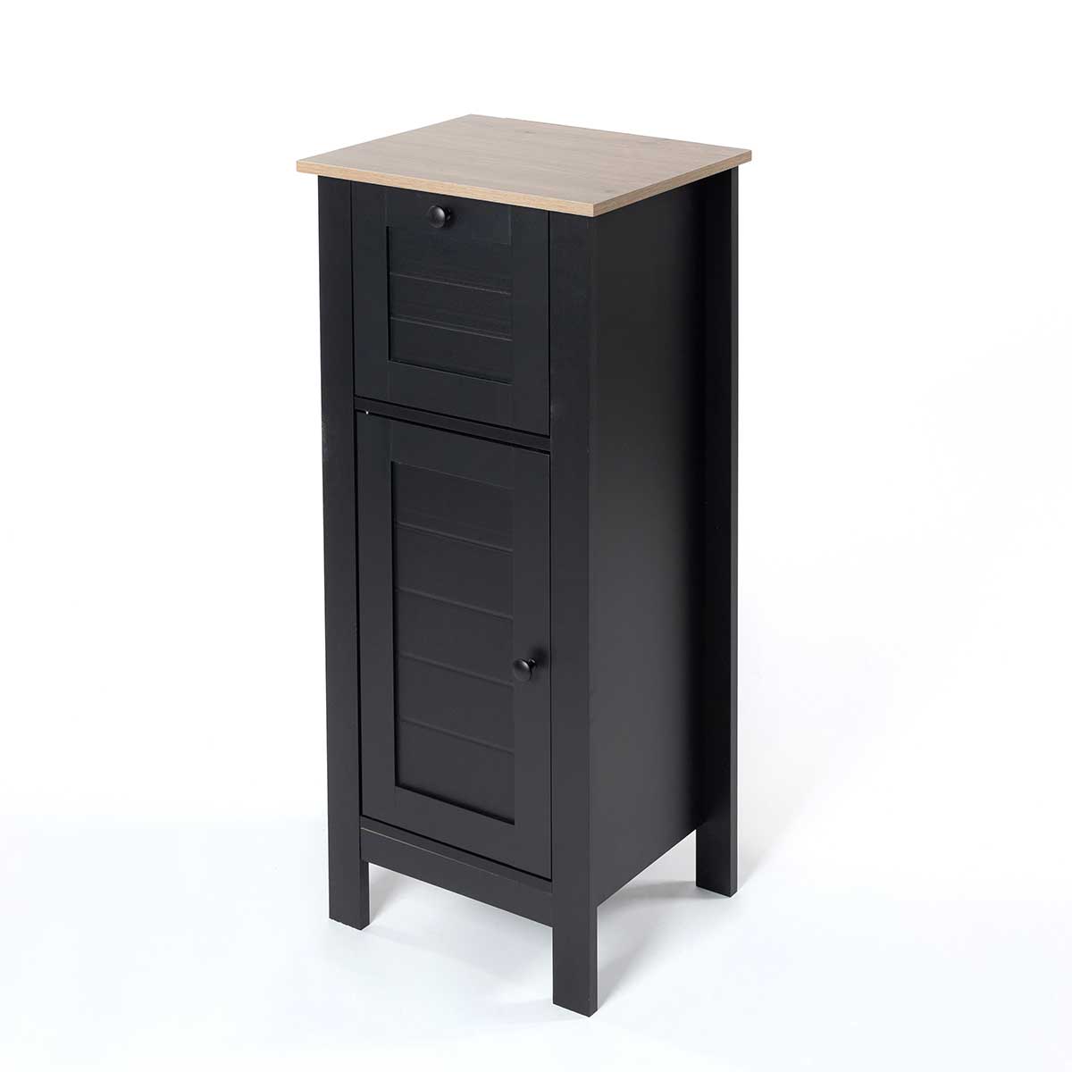 Armario bajo wc ROMA negro y márron 83cm