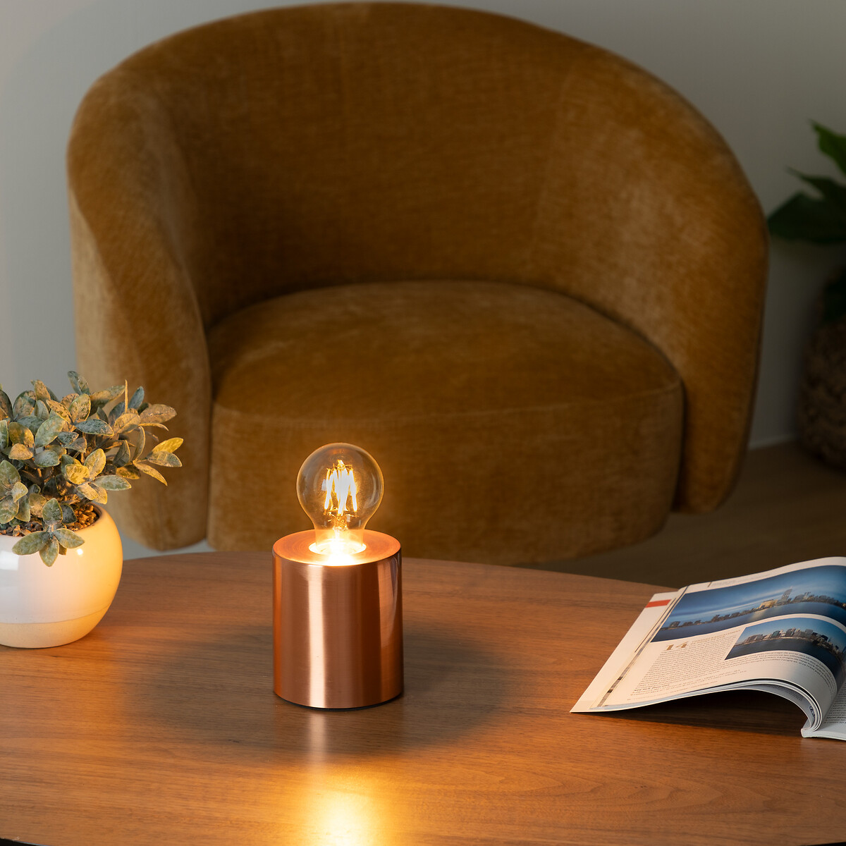 L&aacute;mpara De Mesa Saba Cobre 9x10.5Cm