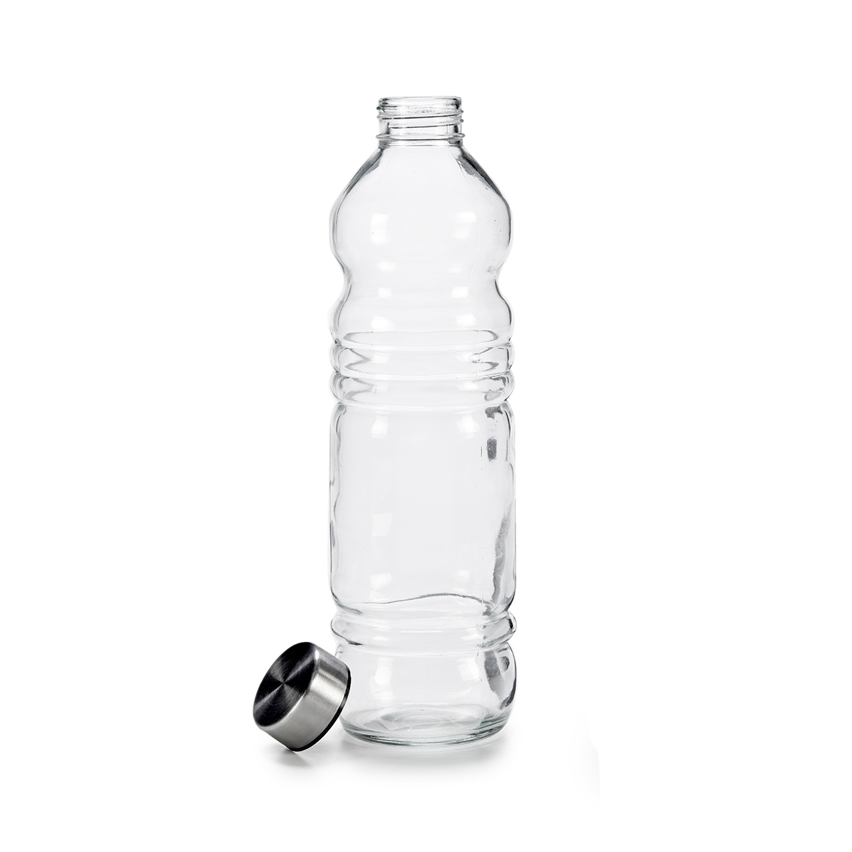Botella De Vidrio C/Tapa Met&aacute;lica 1L