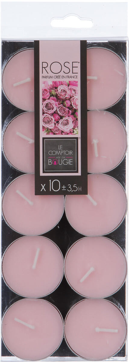 Set 10 Velas Tealight Aroma Rosas