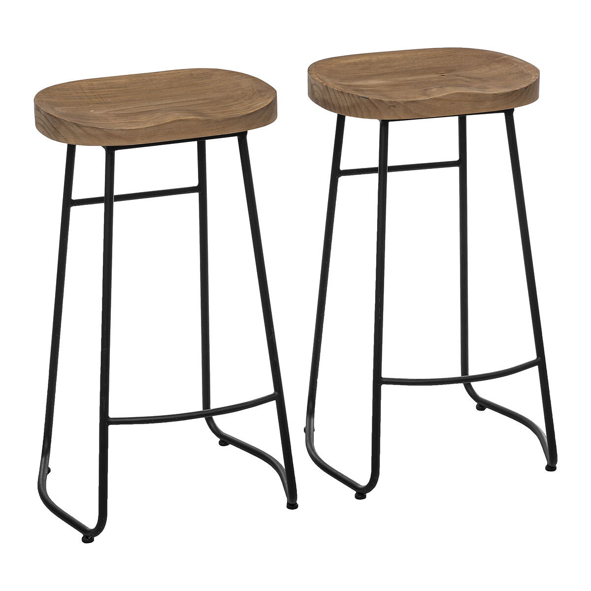 Conjunto De Bar Hazel Mesa E 2 Bancos Em Madeira E Metal