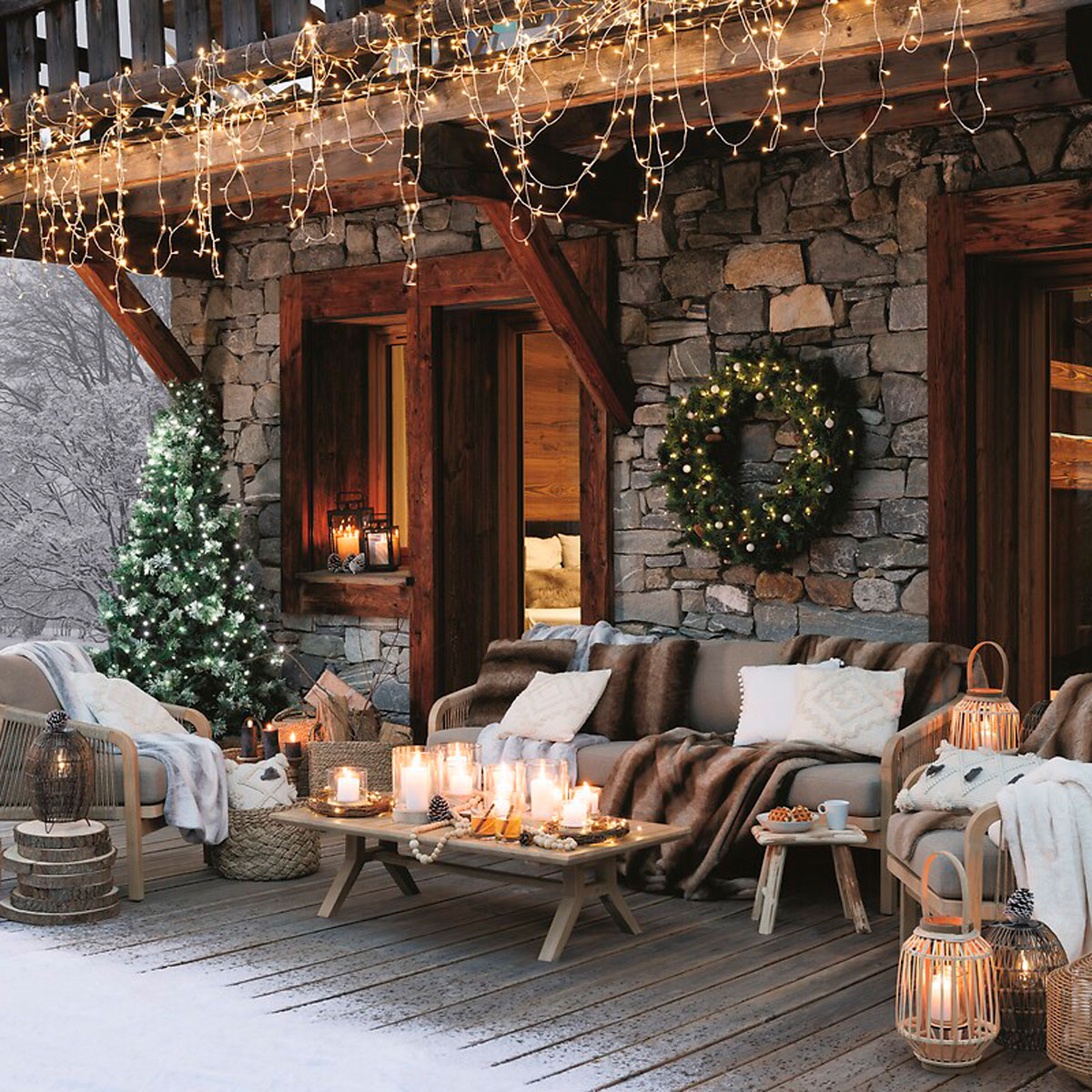 Portavelas Vidrio Base Madera 10x11.5Cm