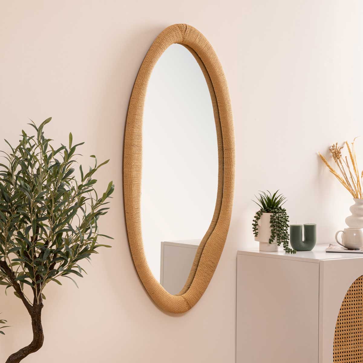 Espejo De Pared Laia Beige 114cm