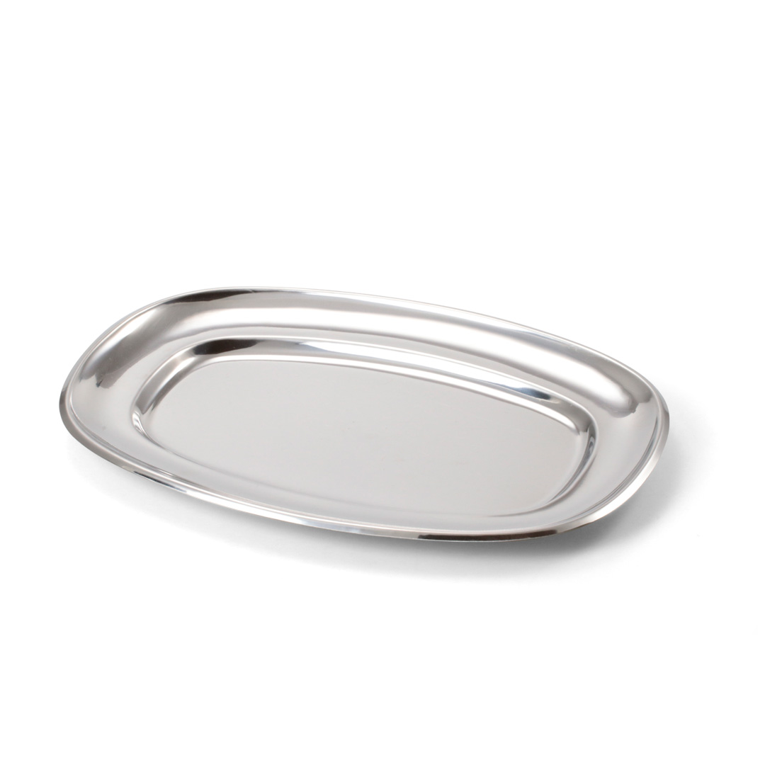 Bandeja Ovalada de Acero Inoxidable 30X23CM