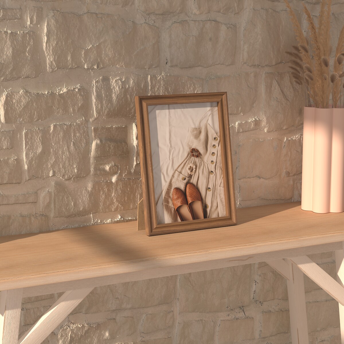 Portarretrato MAE marr&oacute;n de mdf 21x30Cm