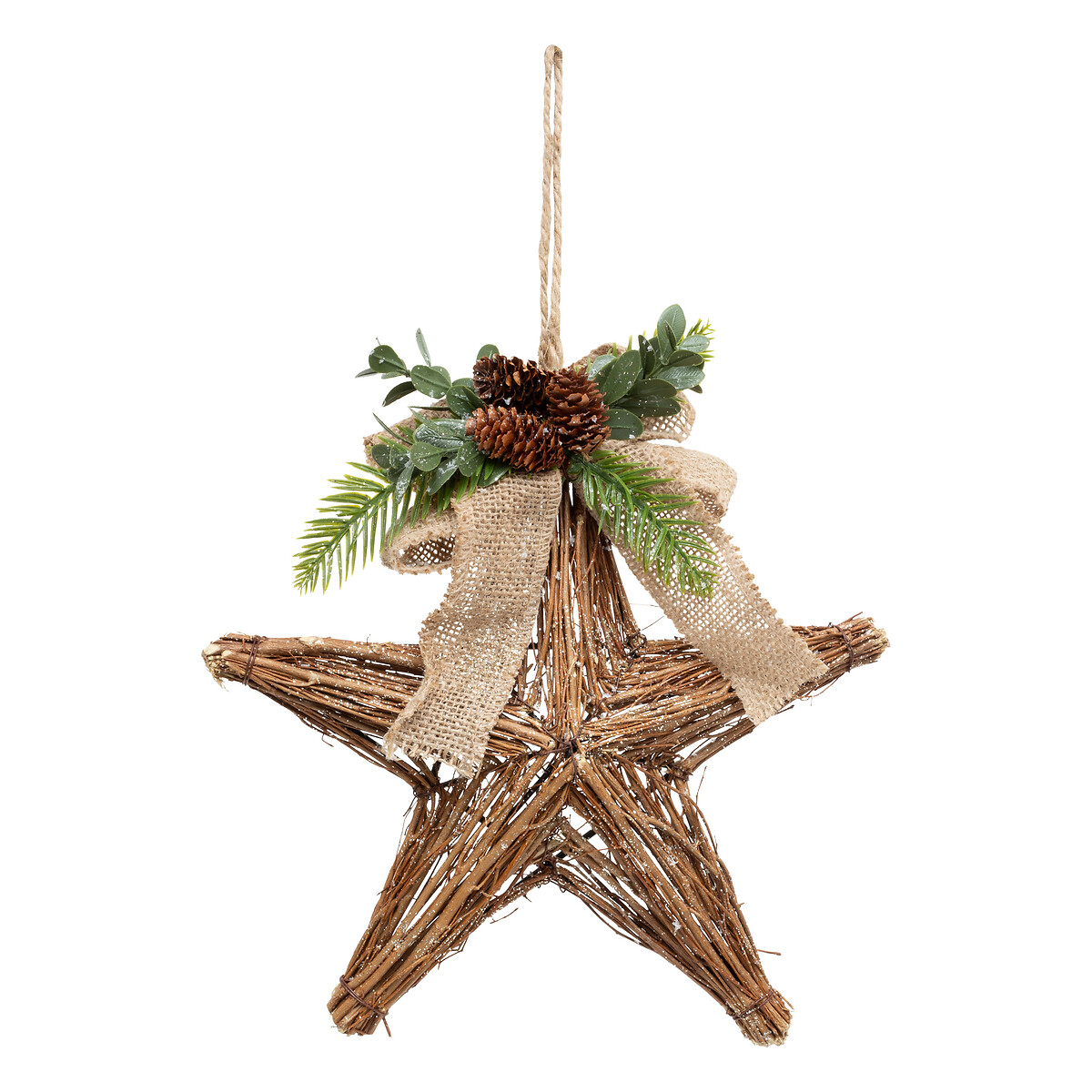 Estrella con lazo y pi&ntilde;as 25cm 
