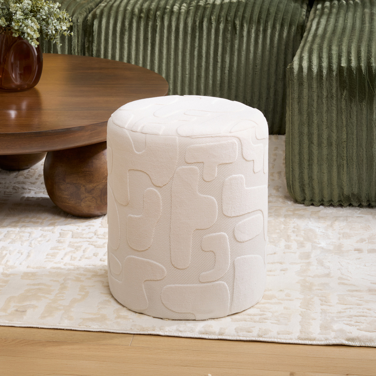 Puf con almacenaje DELOR blanco