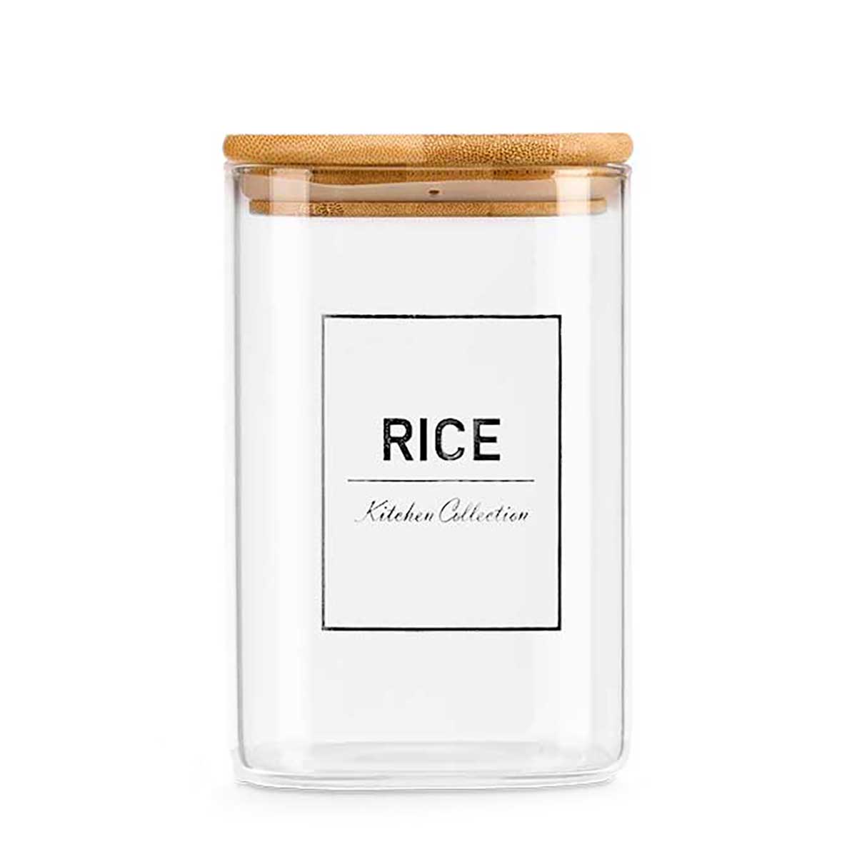 Frasco Para Arroz Con Tapa De Bamb&uacute; 1.2l