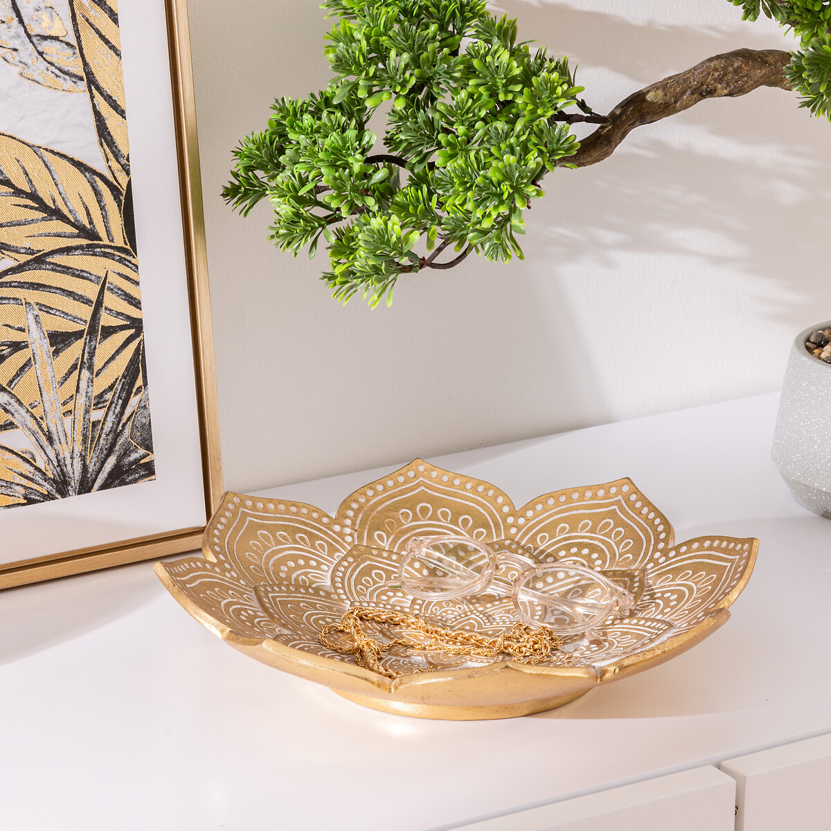 Cuenco OASIS 29.5 cm dorado de poliresina