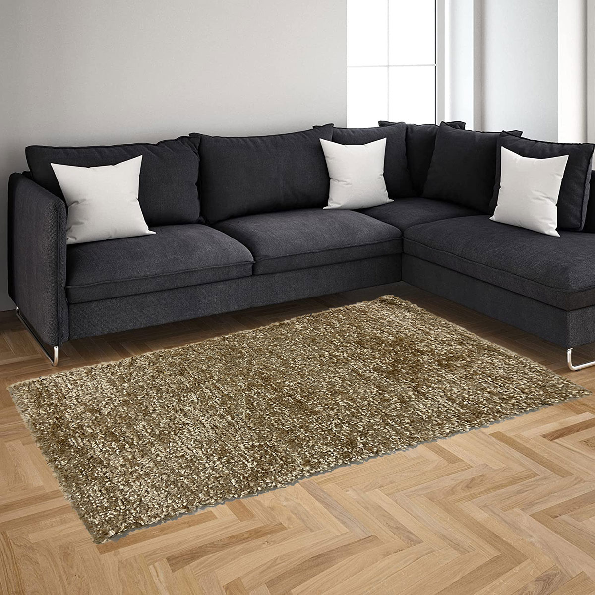Alfombra LUX marr&oacute;n claro 70x120cm