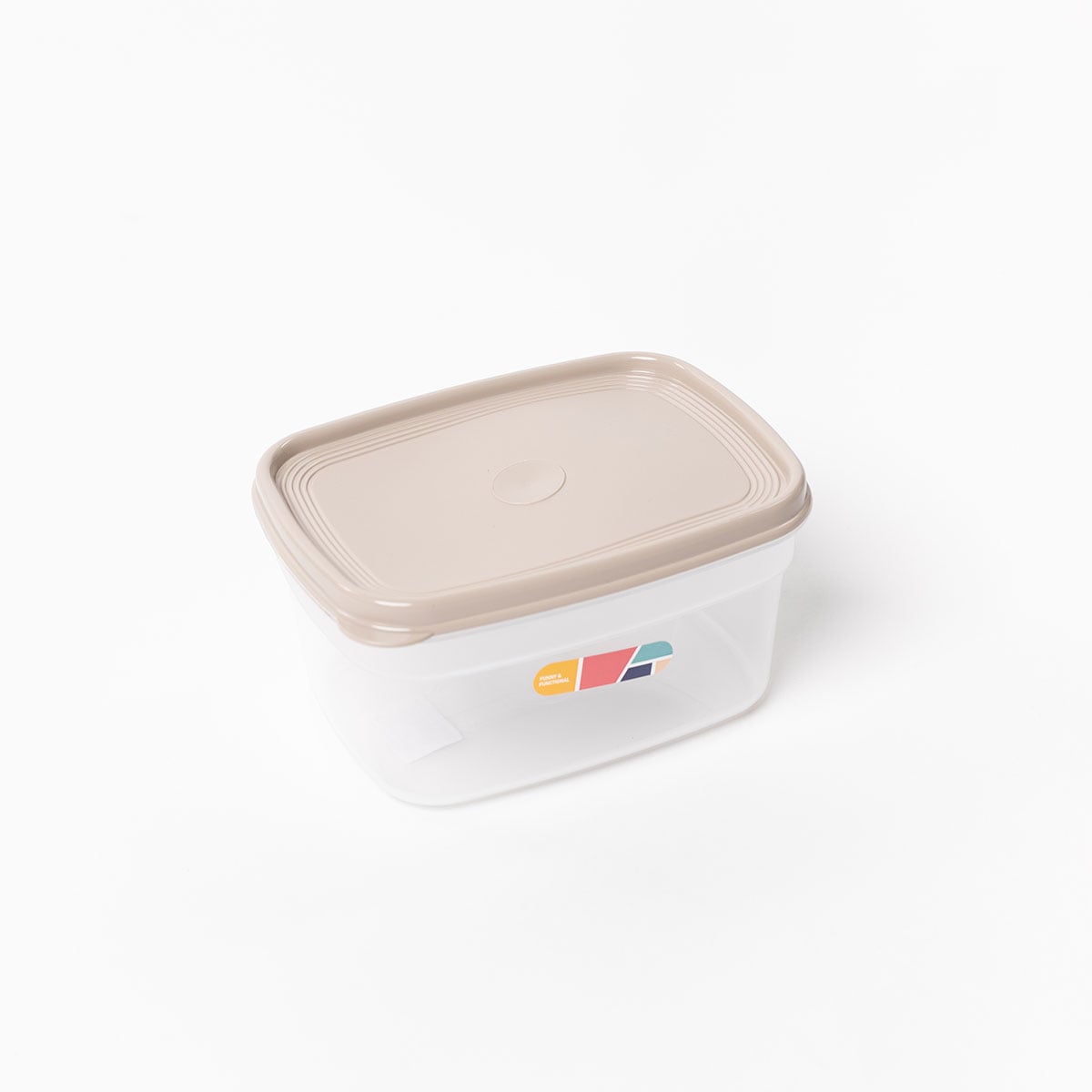 Caja rectangular con tapa beige 1,7L