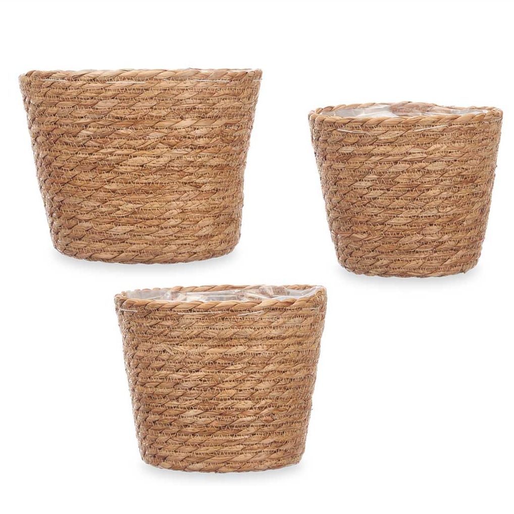 Cesta de rafia beige 18cm