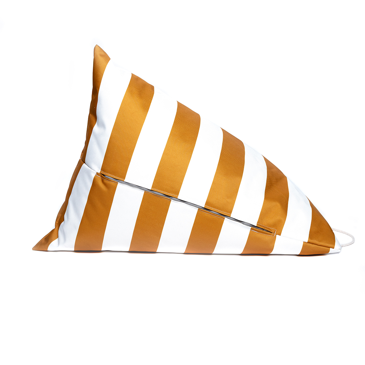 Puf playa impermeable rayas blancas y amarillo