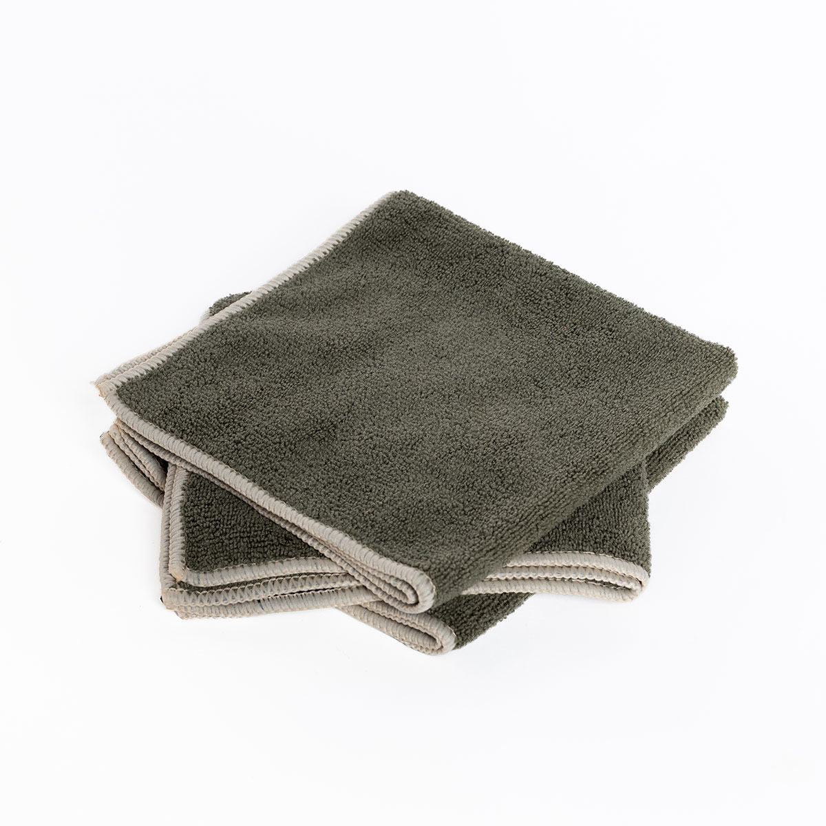 Set 3 bayas microfibra verde caqui 34x34cm