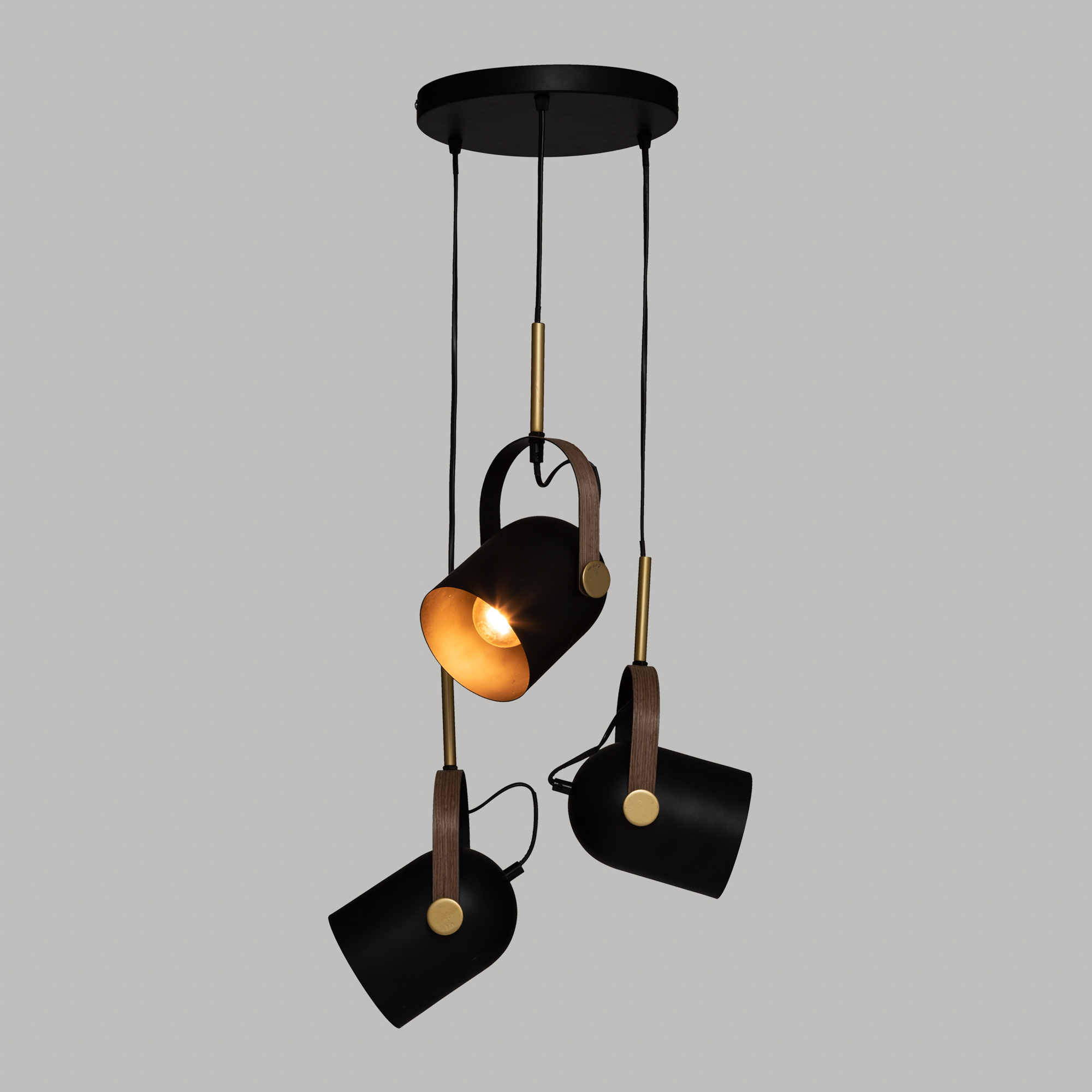 L&aacute;mpara De Techo Metal Negra 25x83Cm