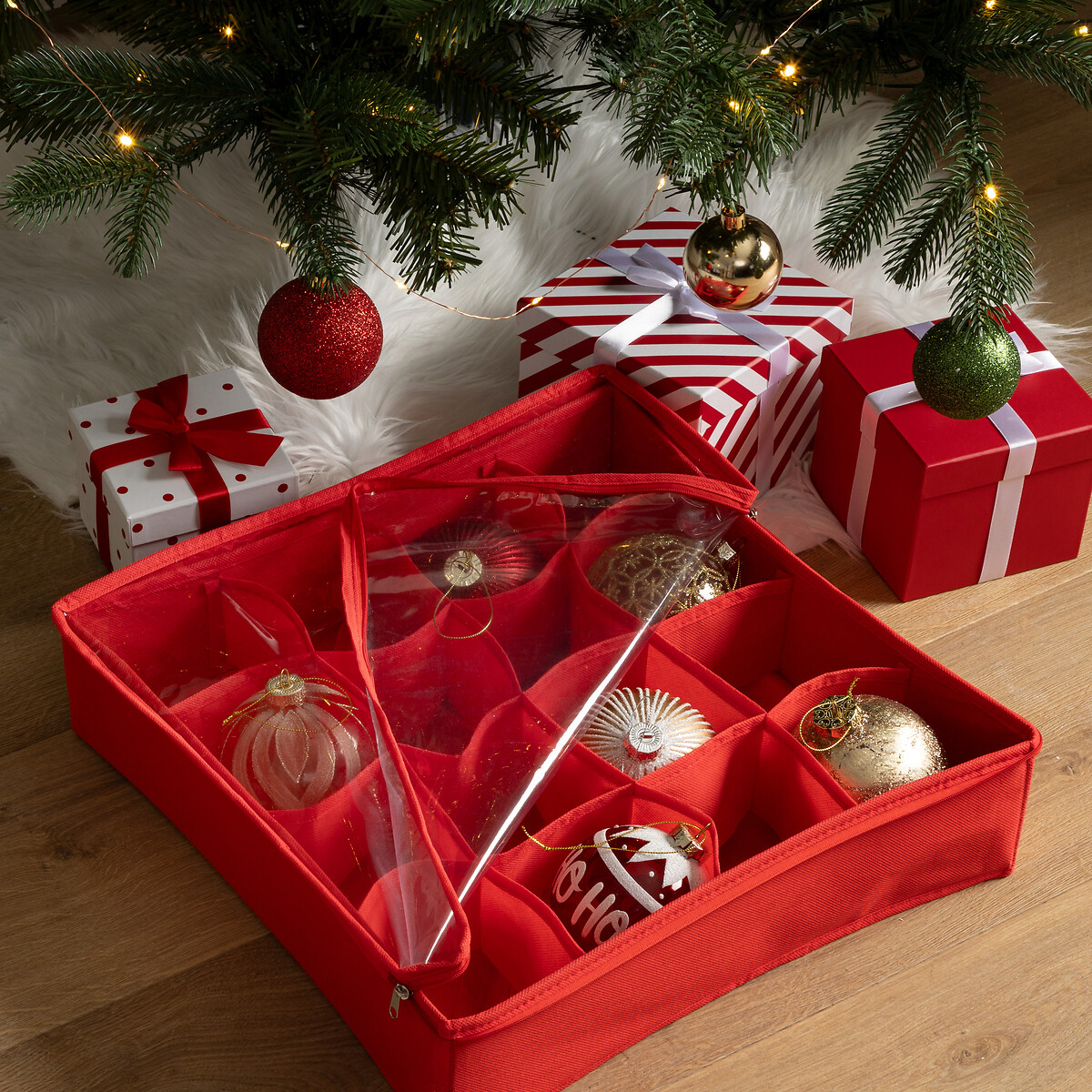 Caja de Almacenaje de Navidad para 16 Bolas 