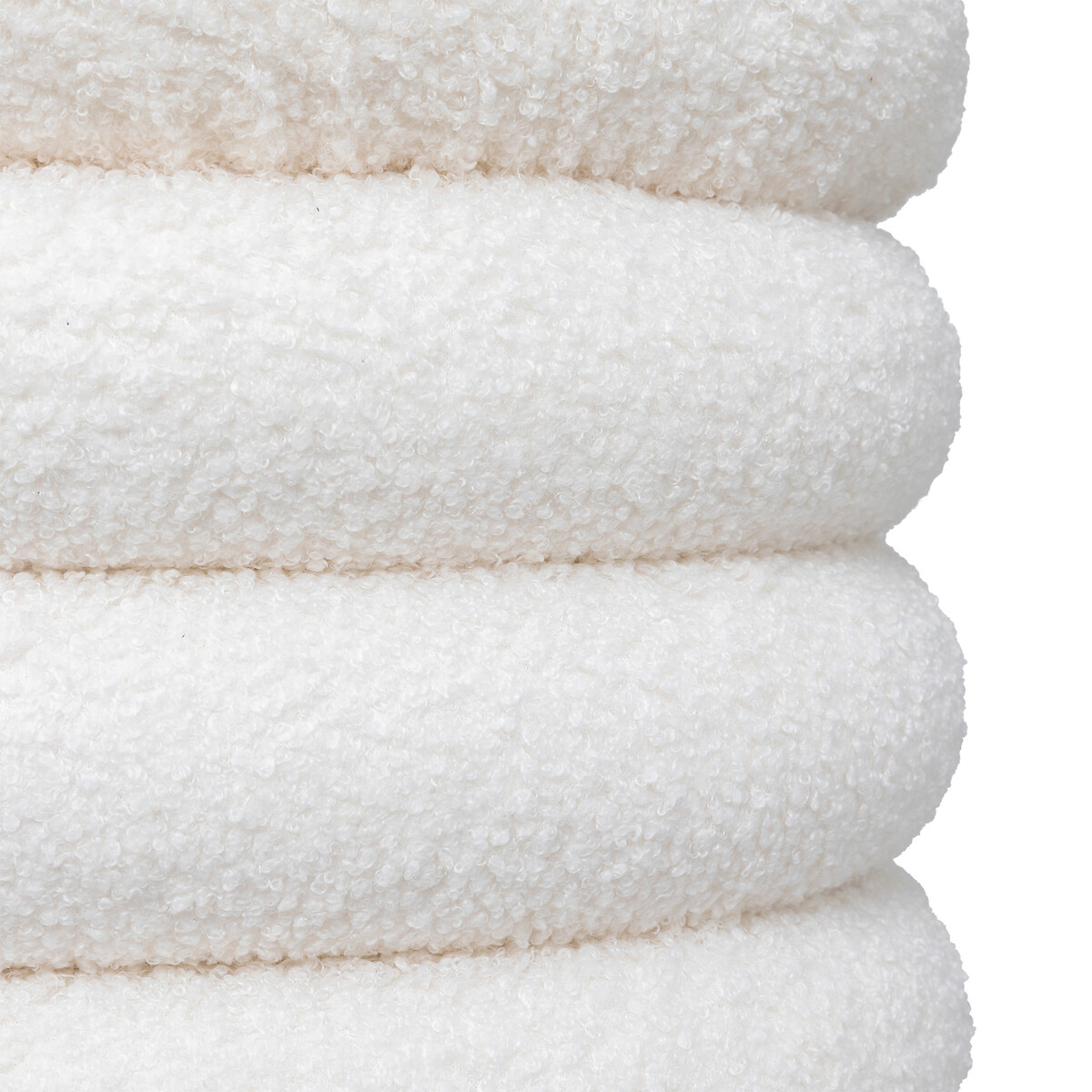 Puf tejido boucle blanco