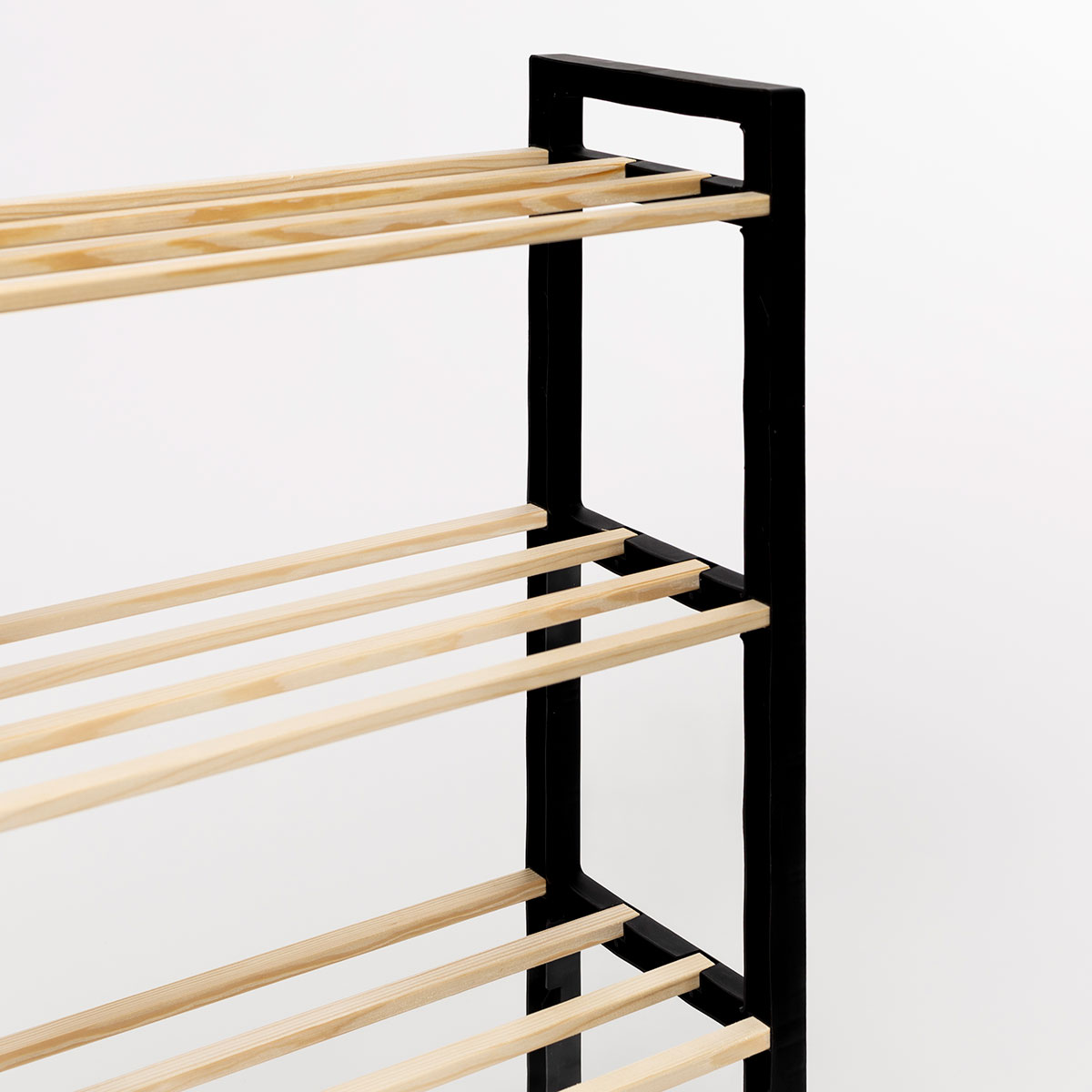 Zapatero con 4 niveles negro de madera