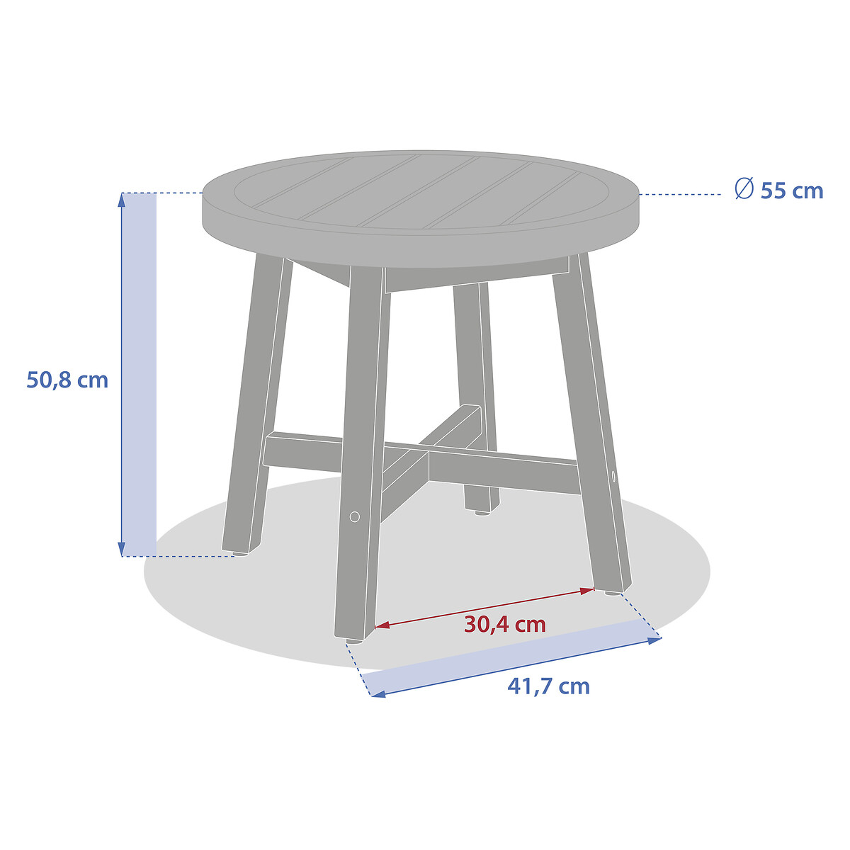 Mesa auxiliar PAPOUASIE 55cm