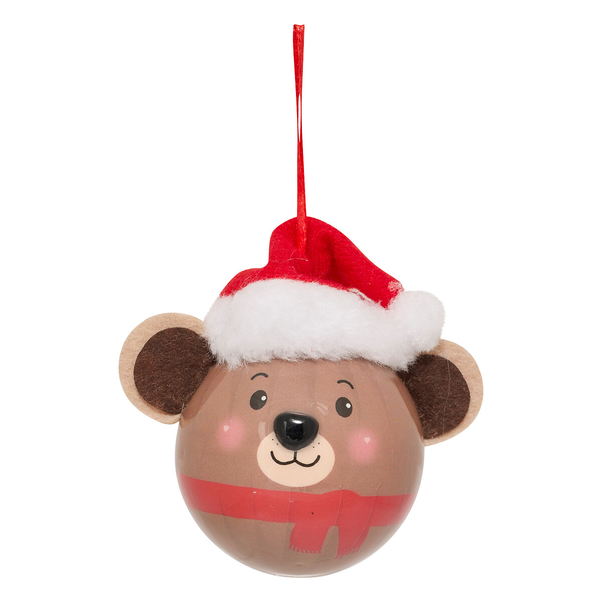 Bola de Navidad de oso con gorro 6,5cm