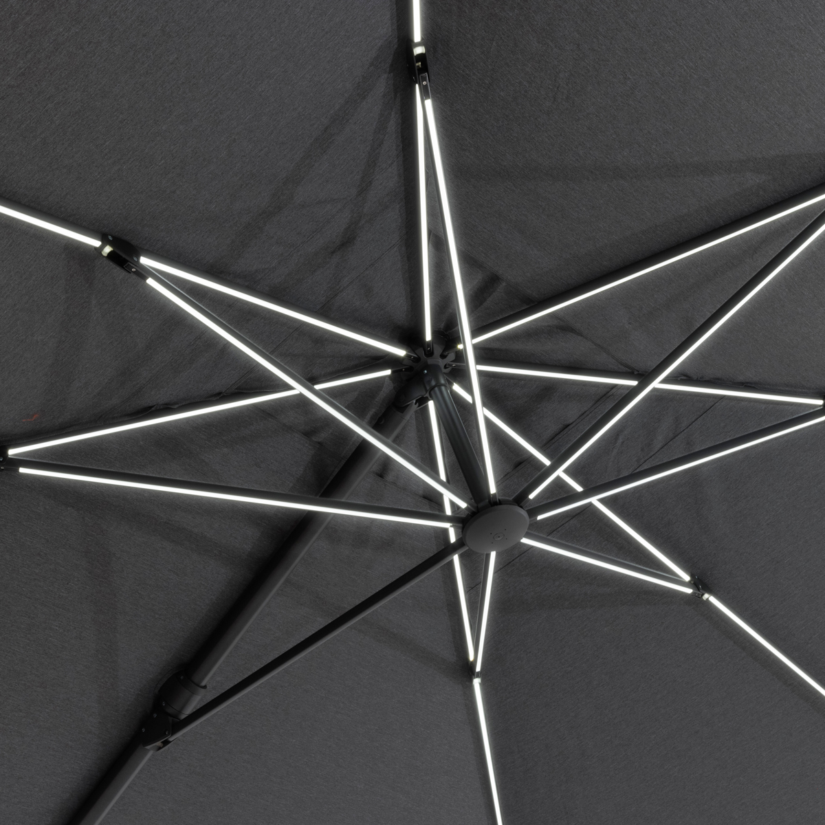Parasol exc&eacute;ntrico MELHIA led gris grafito 