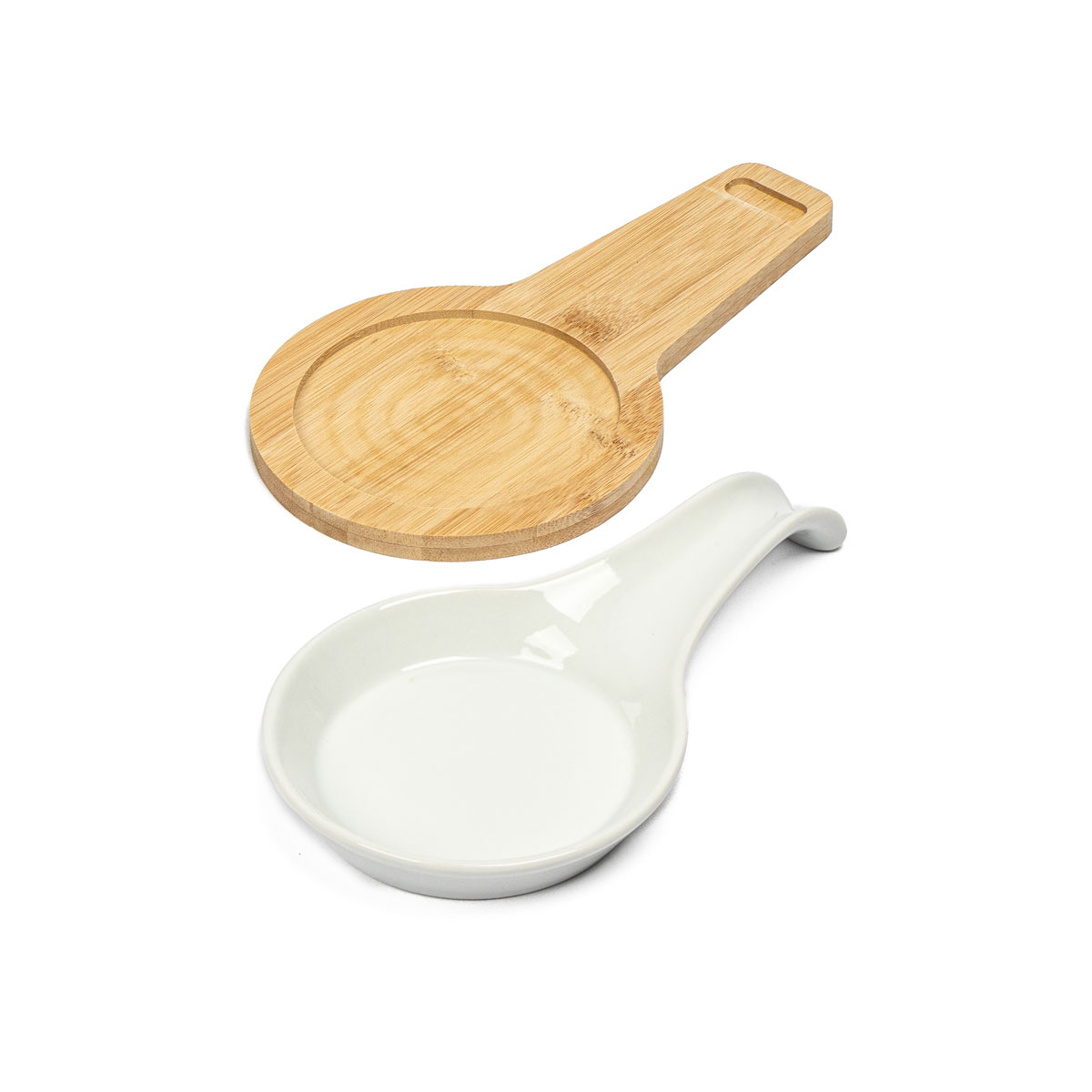 Reposacucharas De Cer&aacute;mica Base De Bamb&uacute;