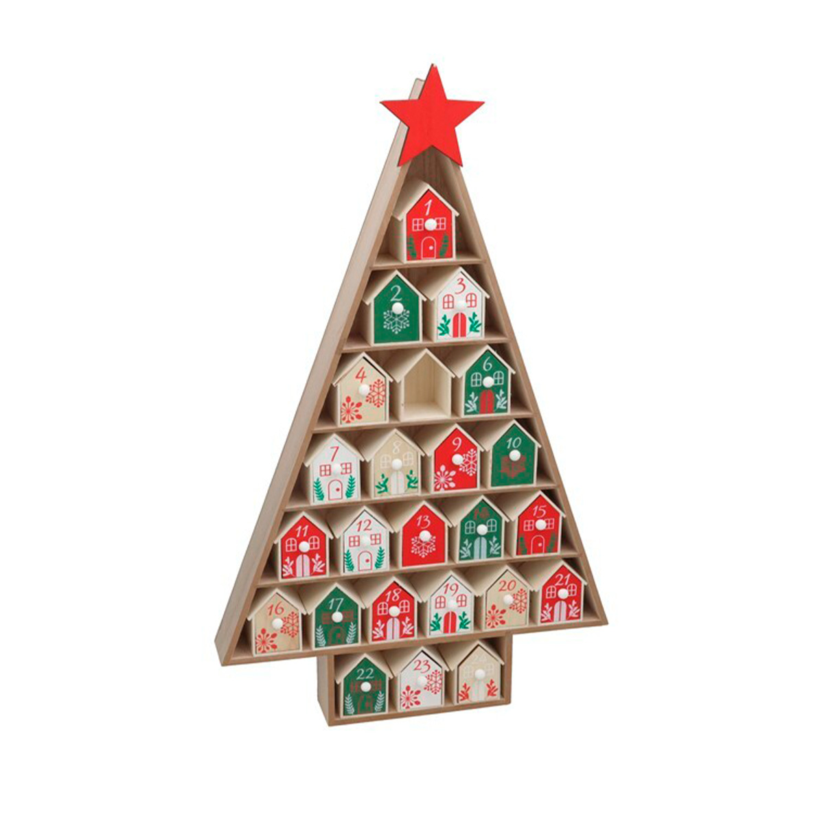 Calendario de adviento casitas 61cm 