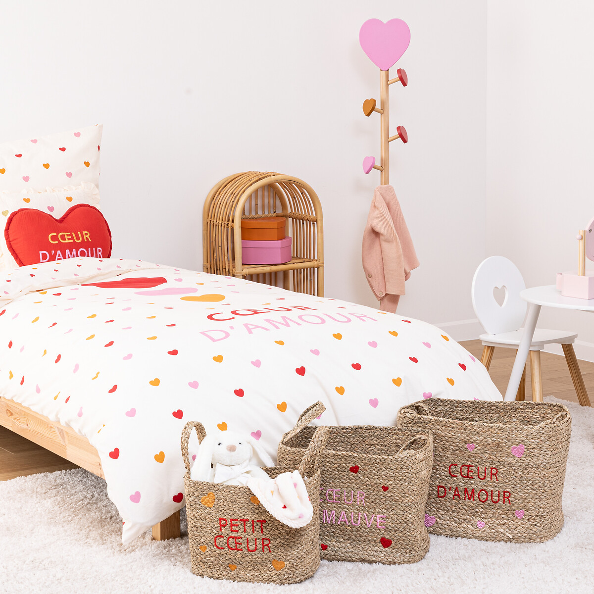 Cesto De Almacenaje Con Corazones