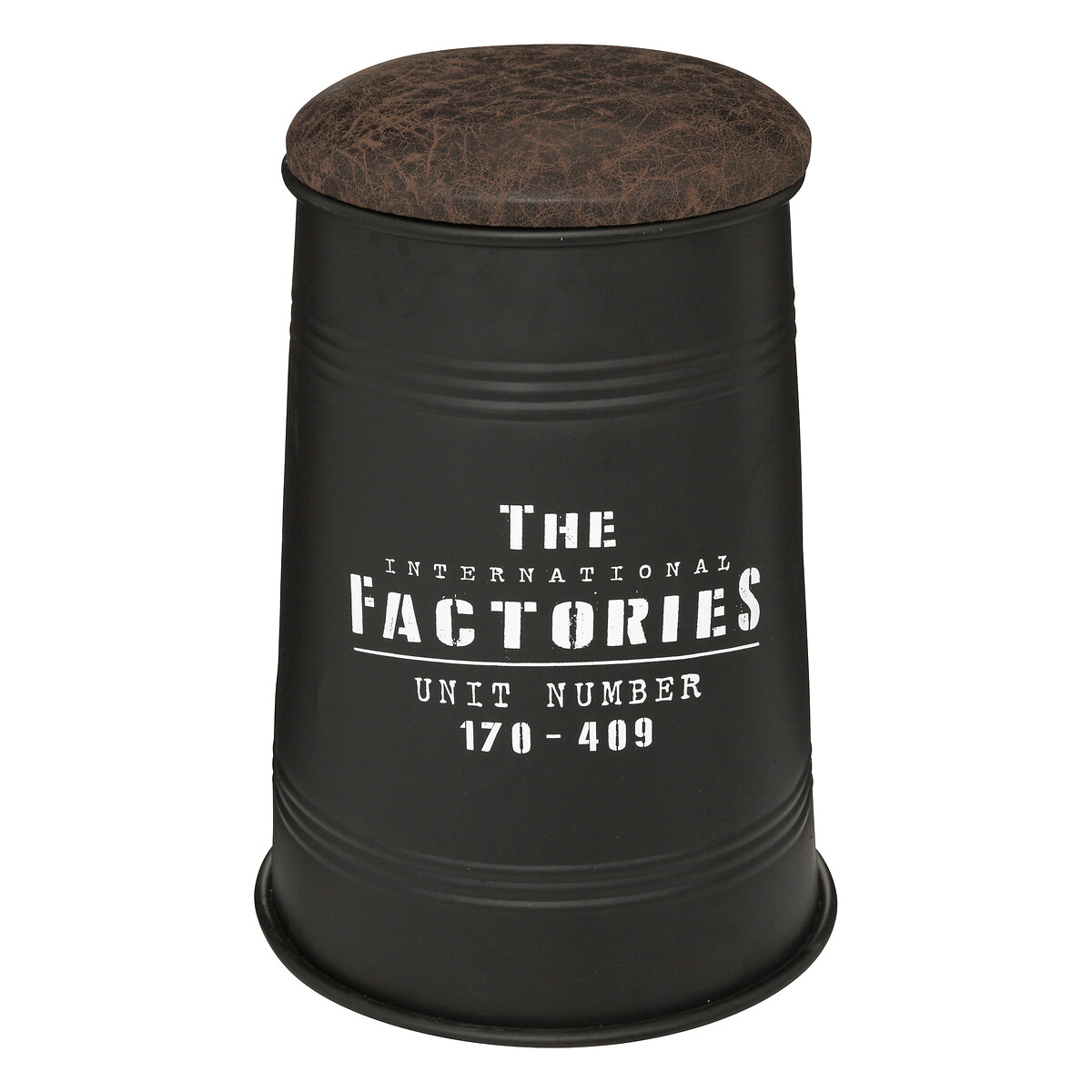 Puf De Metal Negro Factory 33.5x47Cm 