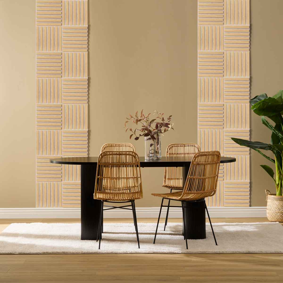 Juego 3 paneles decorativos COLVA beige mdf 30x30