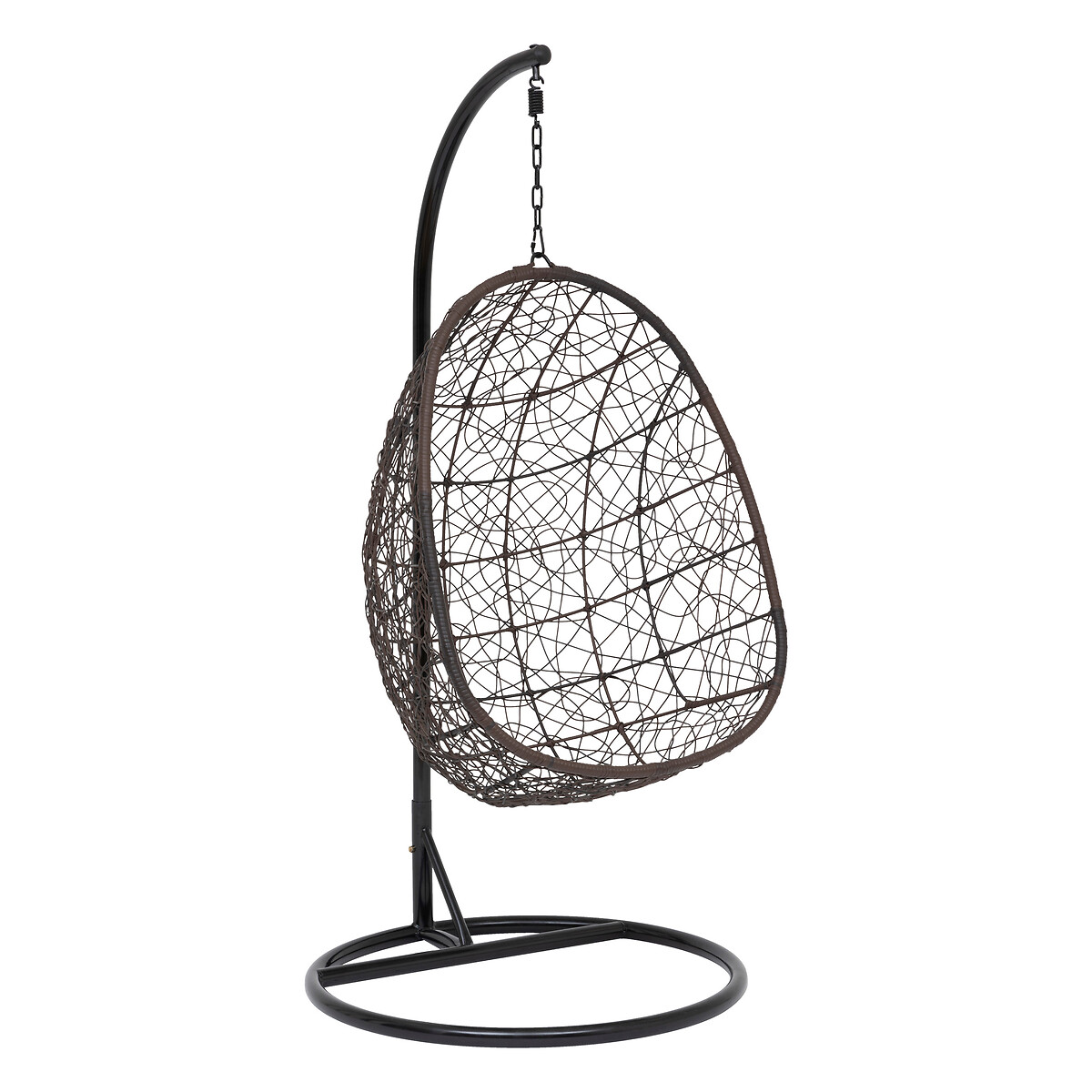 Silla Columpio Negro Con Coj&iacute;n Beige