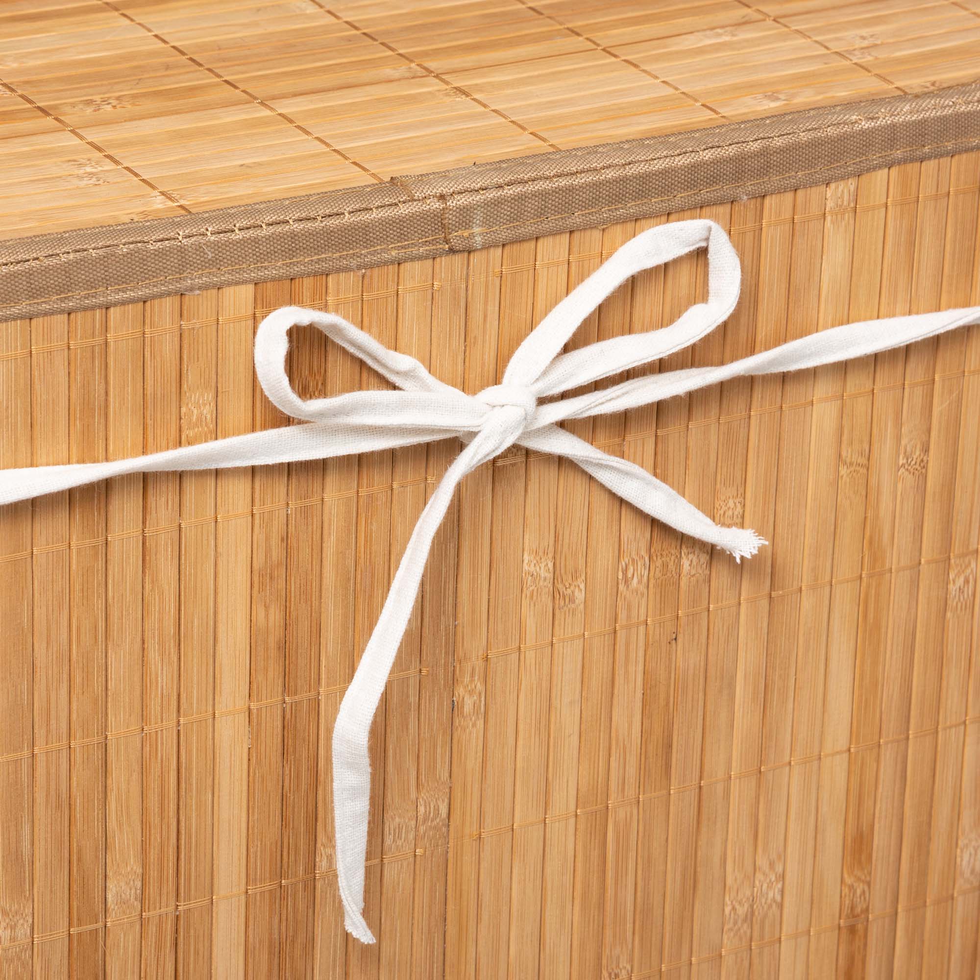 Cesto P/Colada Bambú Forrado C/Tela