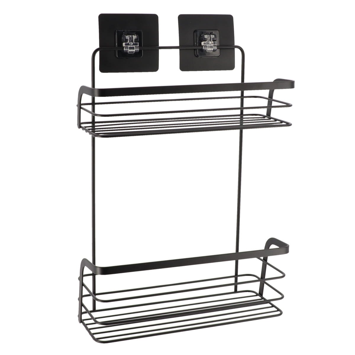 Estante De Ba&ntilde;o Negro Con 2 Niveles