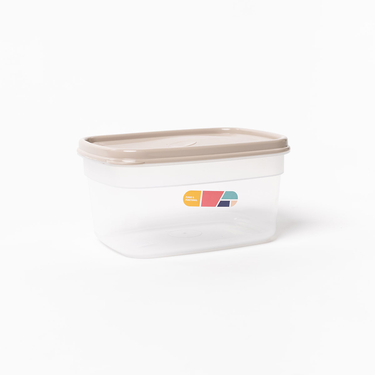 Caja rectangular con tapa beige 1,7L