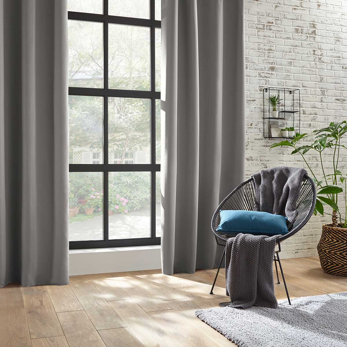Cortina opaca gris claro 140x260Cm