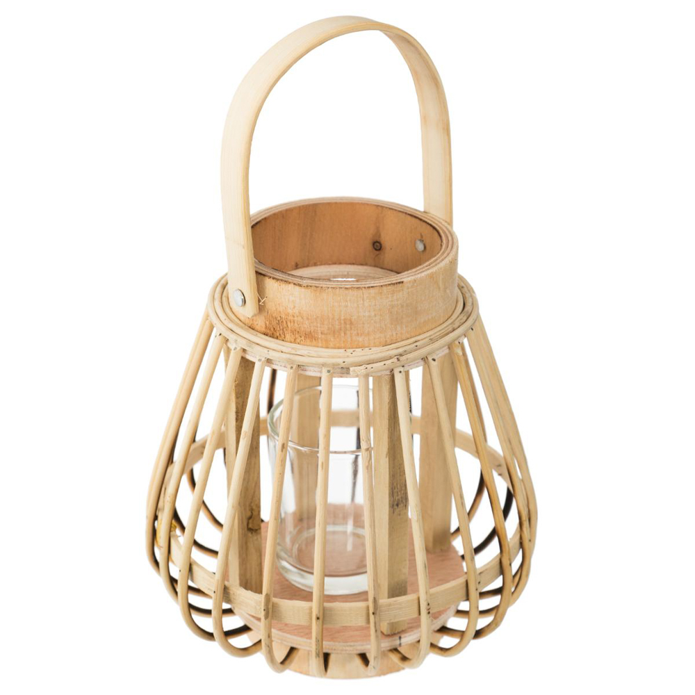 Farol decorativo de bamb&uacute; color natural