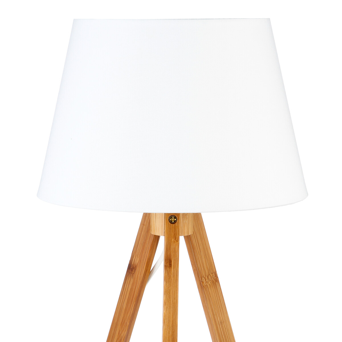 L&aacute;mpara De Mesa Bahi Blanca Bamb&uacute; 55Cm