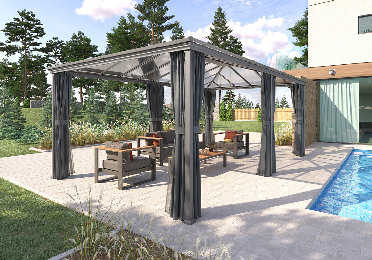 Pérgola BELIZE gris grafito 6x3,6m