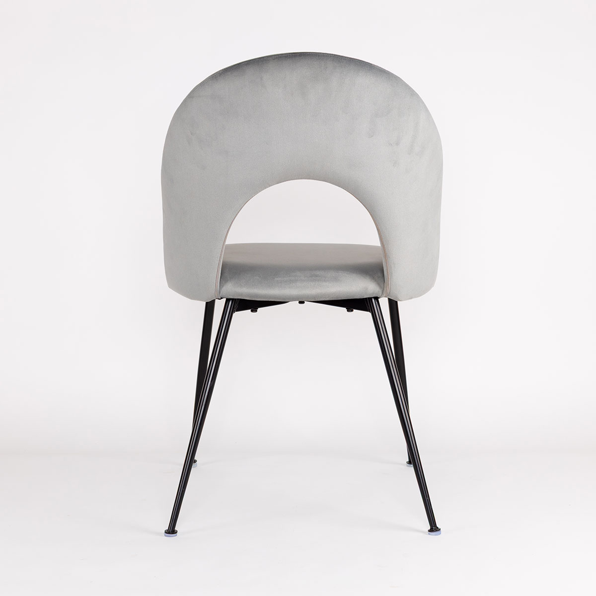 Silla RAVEN de terciopelo gris