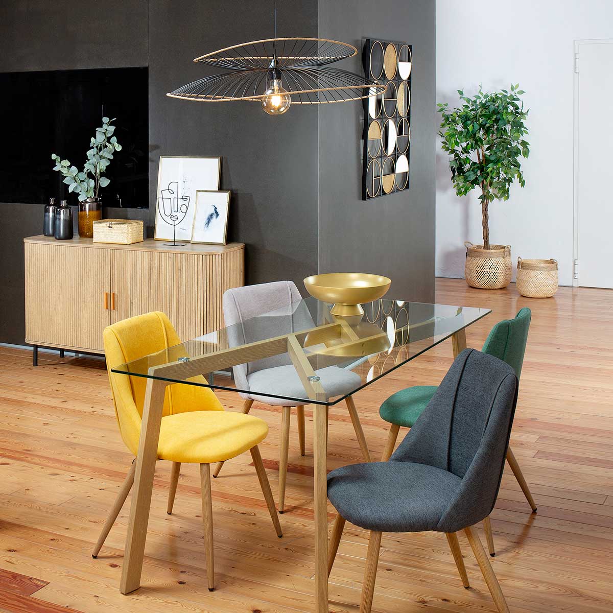 Silla Sakura Tejido Gris 49x52x83Cm