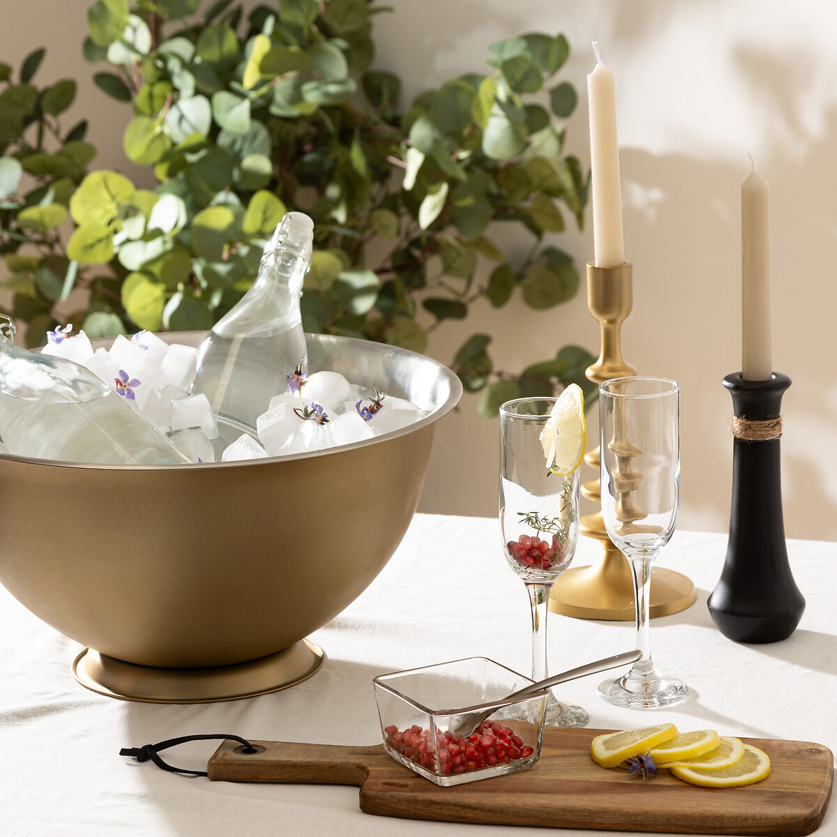 Cubitera Dorada De Acero 40cm