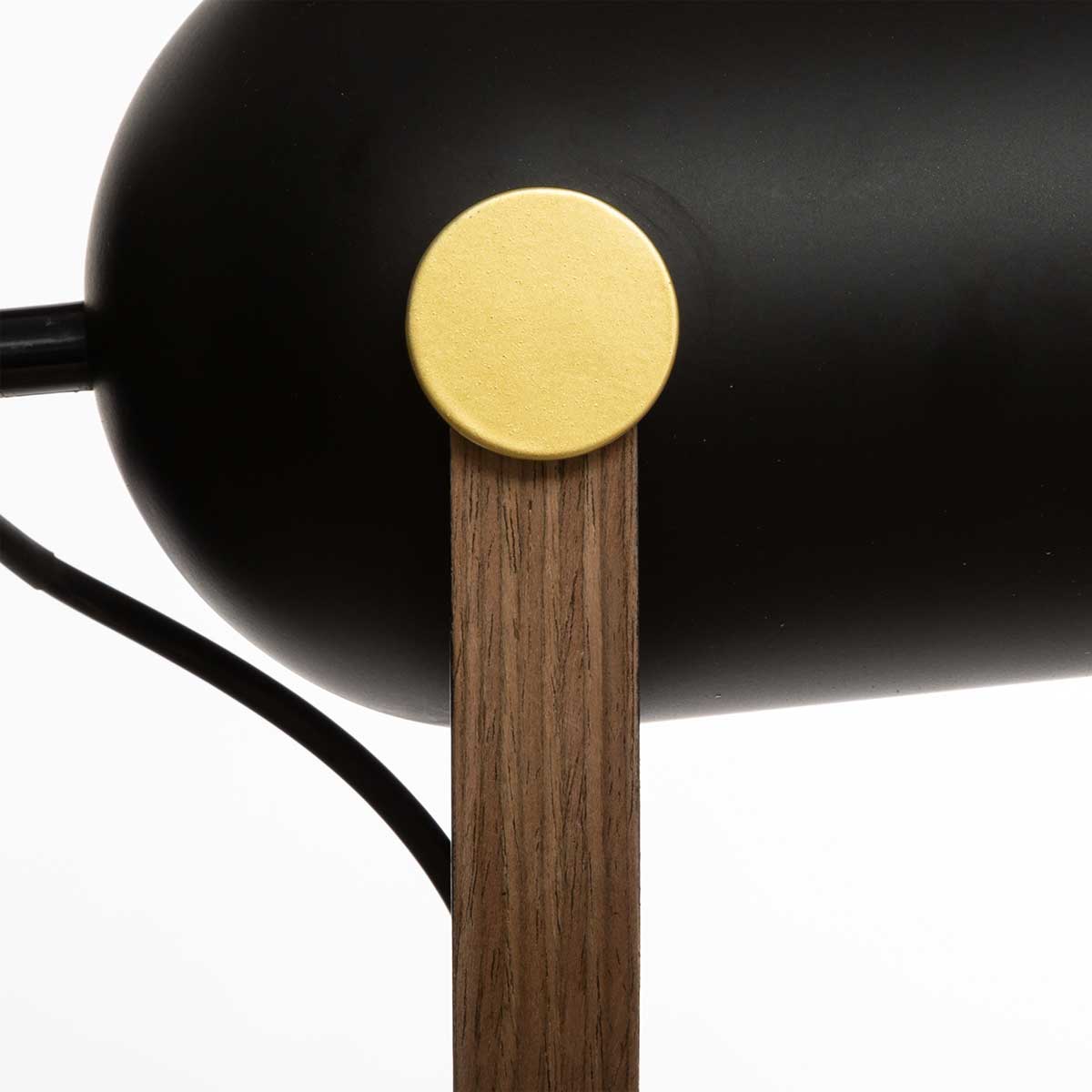 L&aacute;mpara de mesa BIL negra de metal con tr&iacute;pode